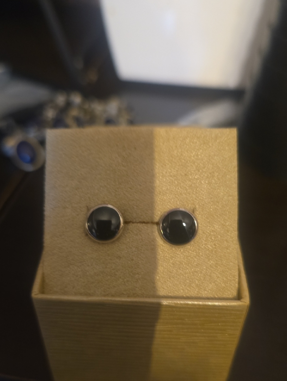 Round Black Onyx Stud Cufflinks(MEN)